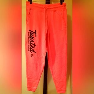 Twisted Neon Pink Mood Movement Lifestyle Adult Unisex Joggers Sweatpants